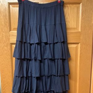 Tiered navy skirt